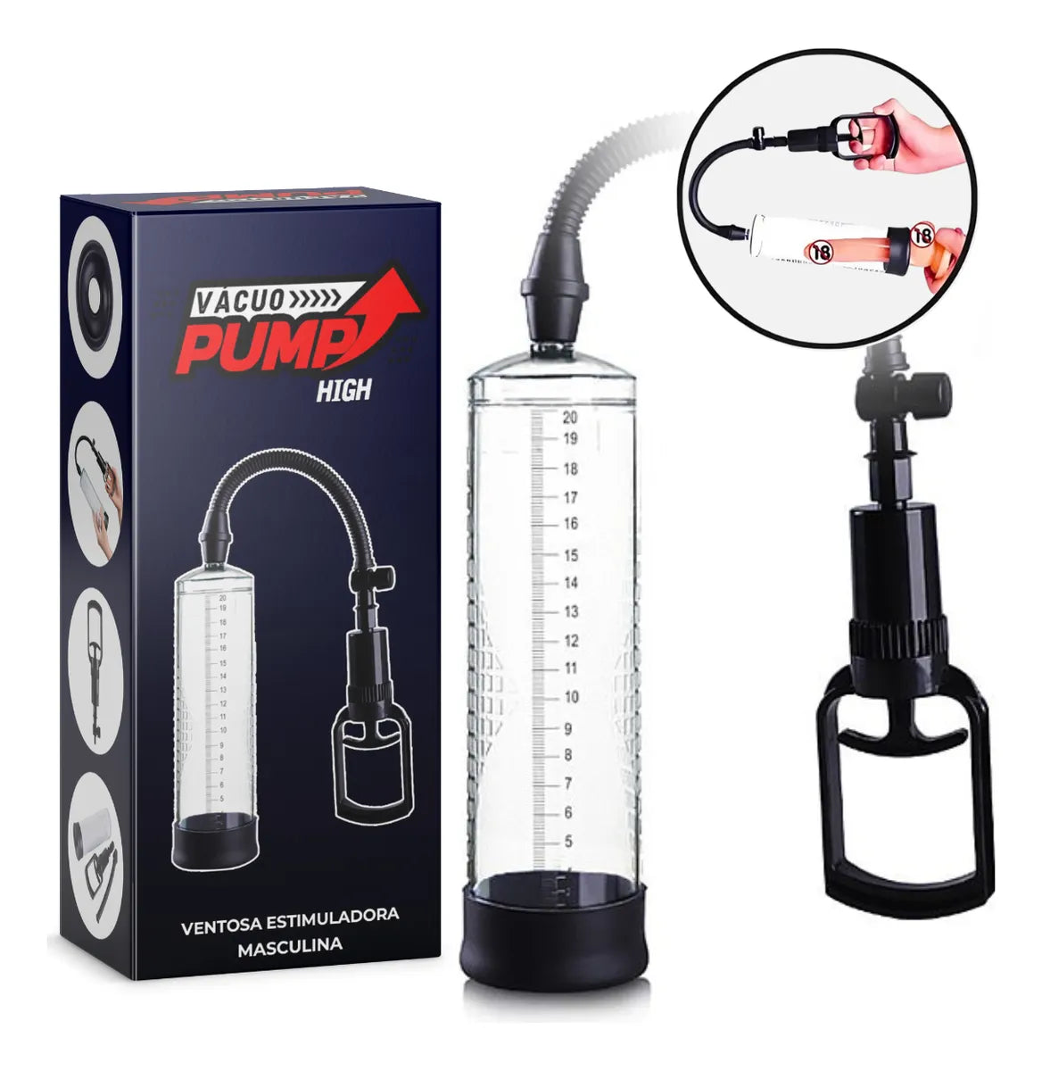 Bomba Peniana Vacuo Pump High 22Cm x 6Cm Manual